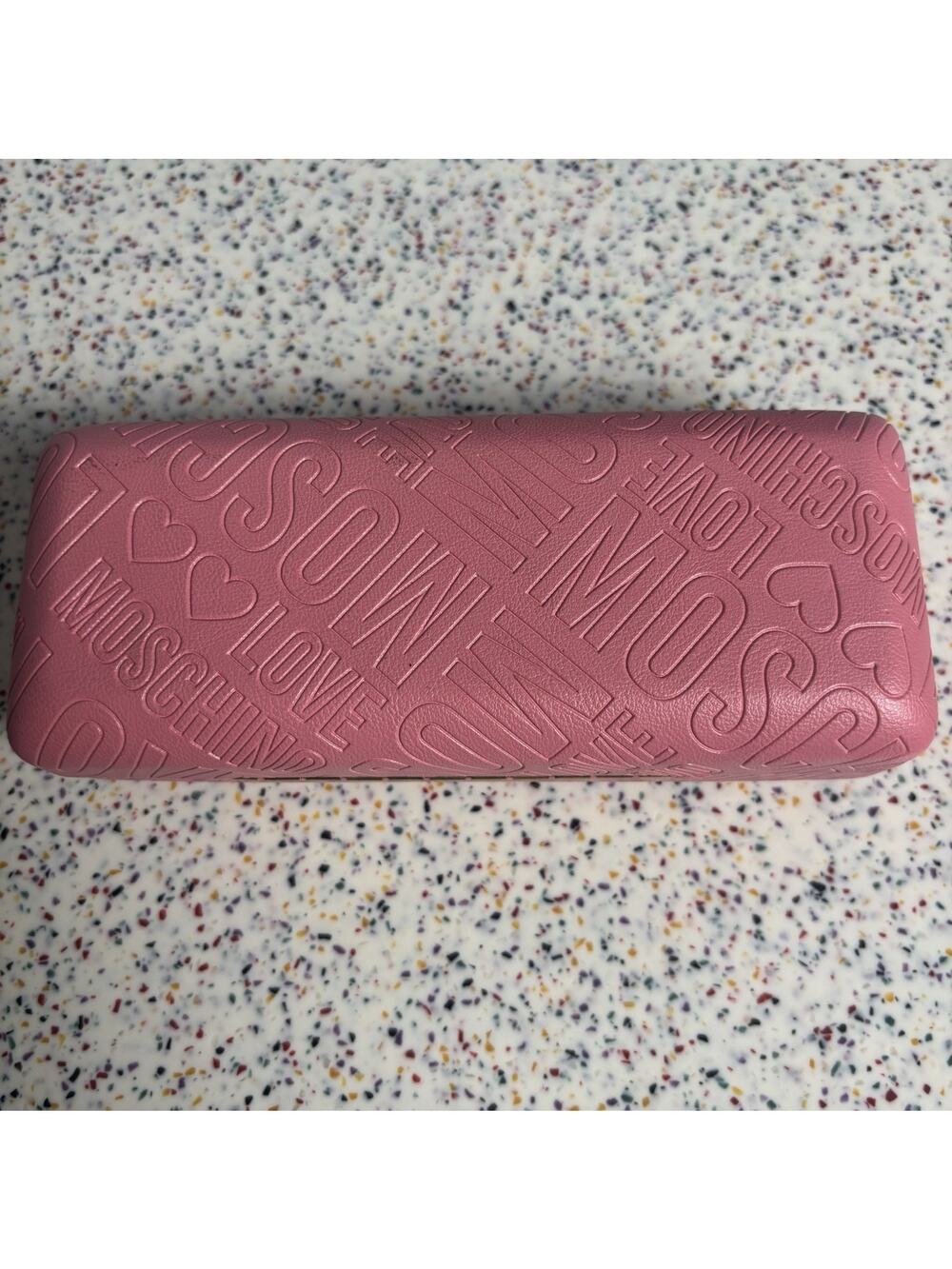 NWT Love Moschino Pink Sunglasses Eyewear Empty Case With Wipe Designer New Hard